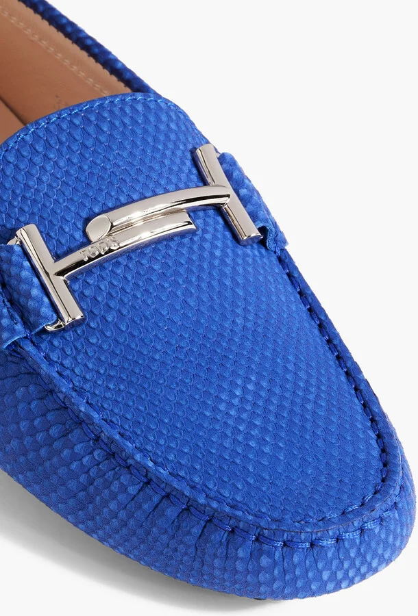 Double T snake-effect suede loafers - Image 4