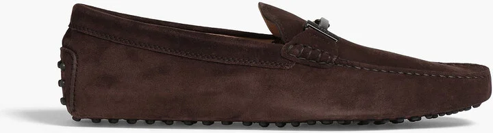 Double T suede driving shoes