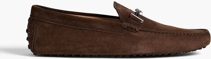 Double T suede driving shoes