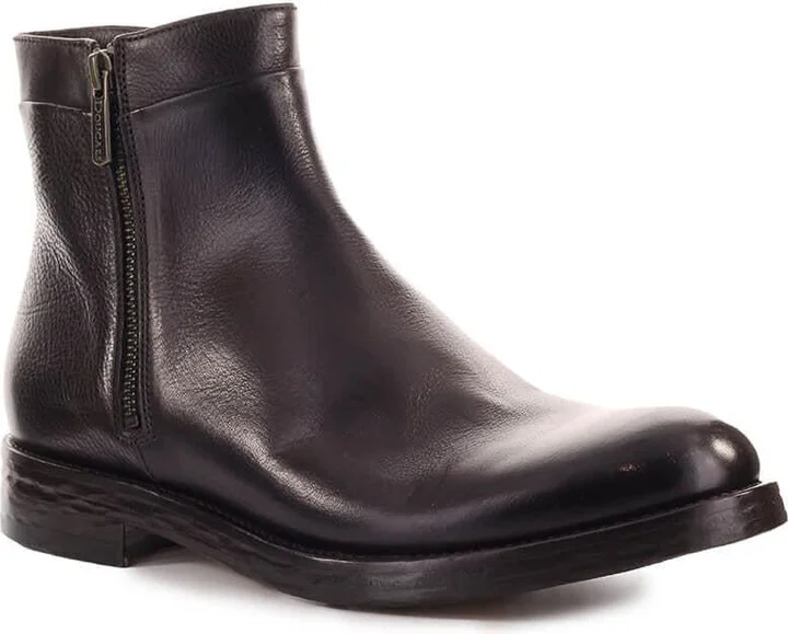 Doucal's Dark Brown Ankle Boot With Zip - Image 2