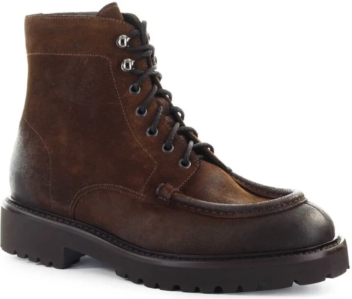 Doucal's Dark Brown Suède Combat Boot - Image 2
