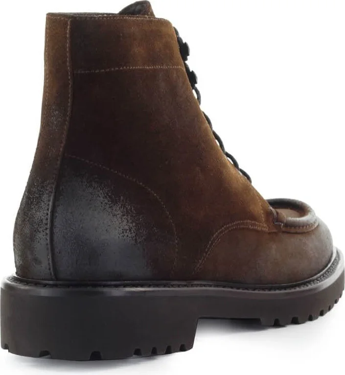 Doucal's Dark Brown Suède Combat Boot - Image 3