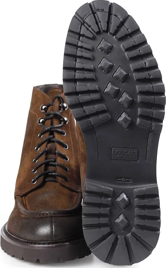 Doucal's Dark Brown Suède Combat Boot - Image 4