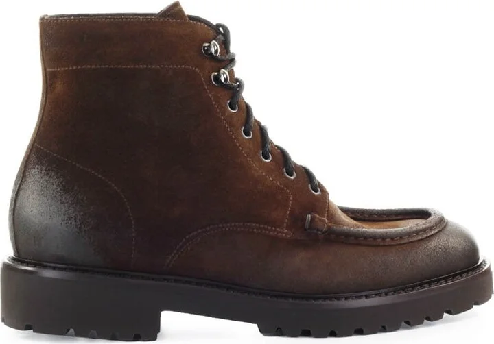 Doucal's Dark Brown Suède Combat Boot