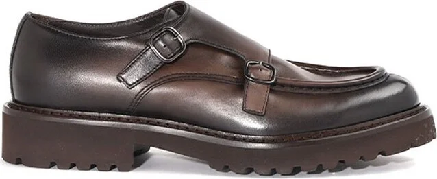 Doucal's Double-Buckle Almond Toe Monk Shoes