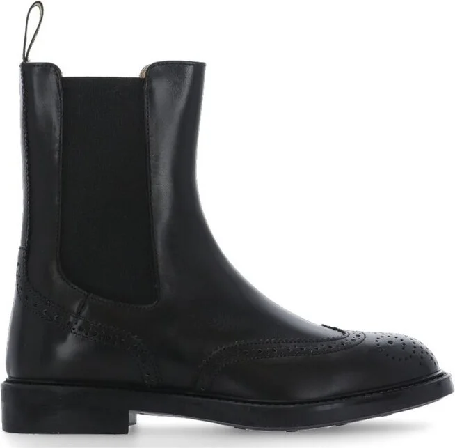 Doucal's Elasticated Side Perforated Chelsea Boots