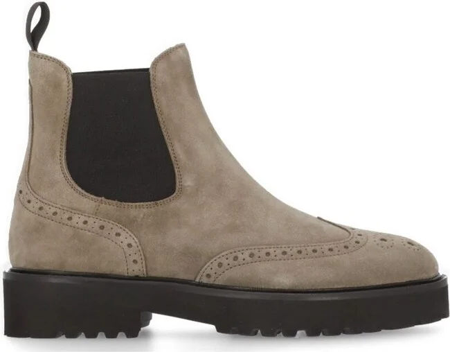 Doucal's Perforated Round Toe Slip-On Boots