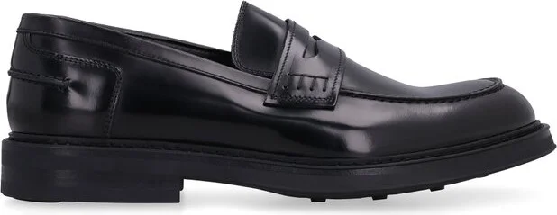 Doucal's Round Toe Slip-On Penny Loafers