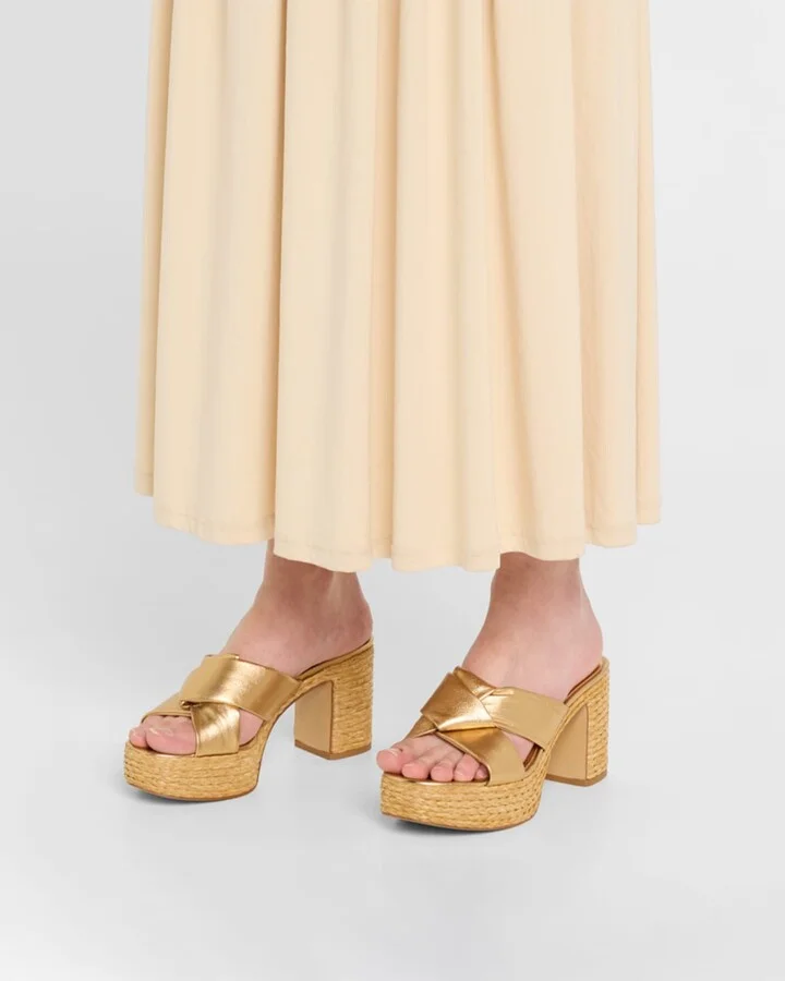 Douglas Metallic Espadrille Platform Sandals - Image 2