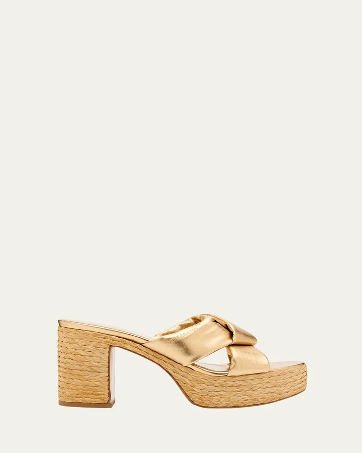 Douglas Metallic Espadrille Platform Sandals