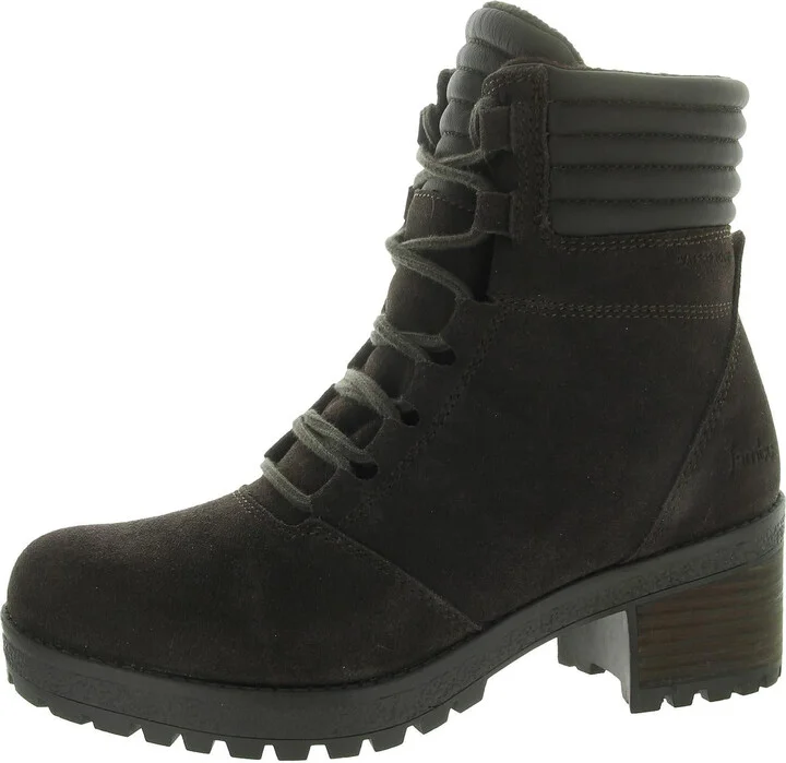 Douglas Womens Zipper Suede Combat & Lace-Up Boots