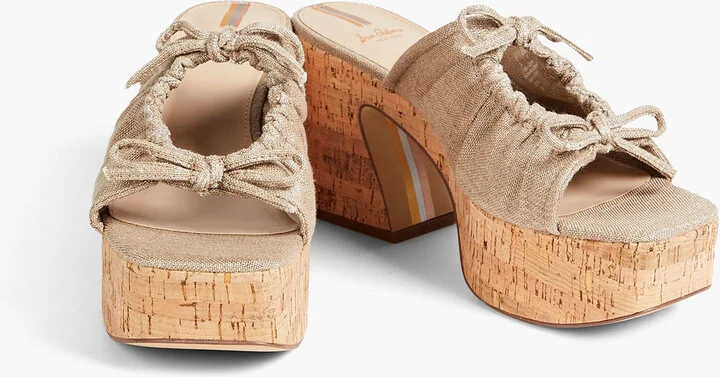 Dova bow-detailed canvas platform mules - Image 2