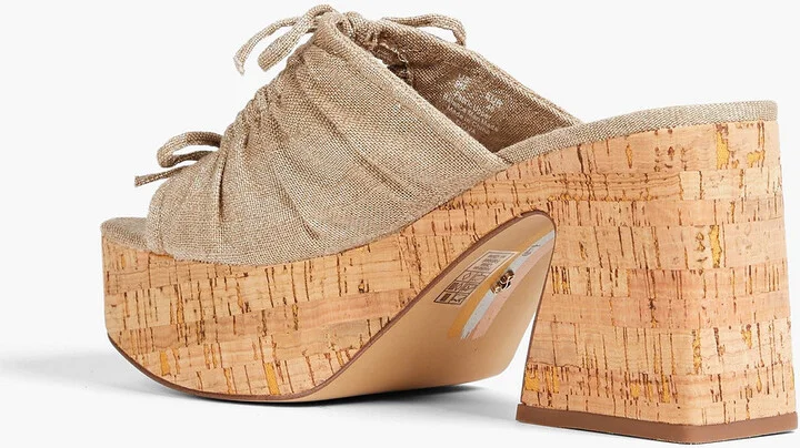 Dova bow-detailed canvas platform mules - Image 3
