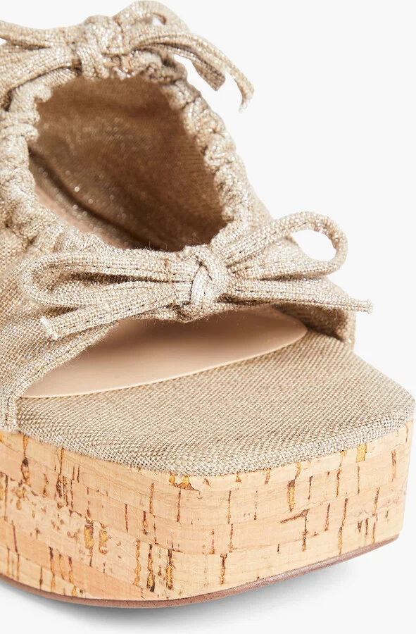 Dova bow-detailed canvas platform mules - Image 4
