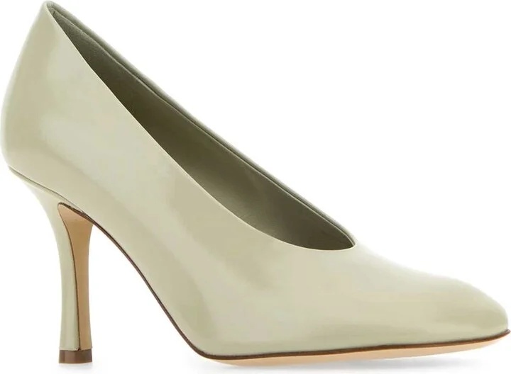 Dove Grey Leather Baby Pumps - Image 2
