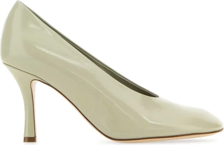 Dove Grey Leather Baby Pumps