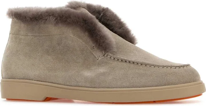 Dove Grey Suede Ankle Boots - Image 2