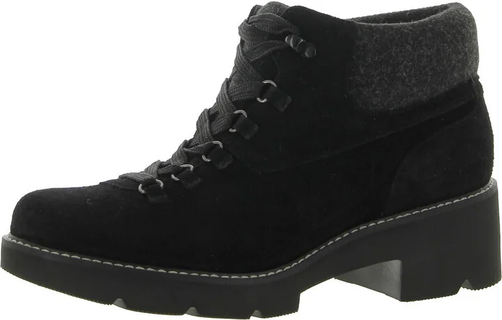 Dover Womens Suede Faux Fur Hiking Boots