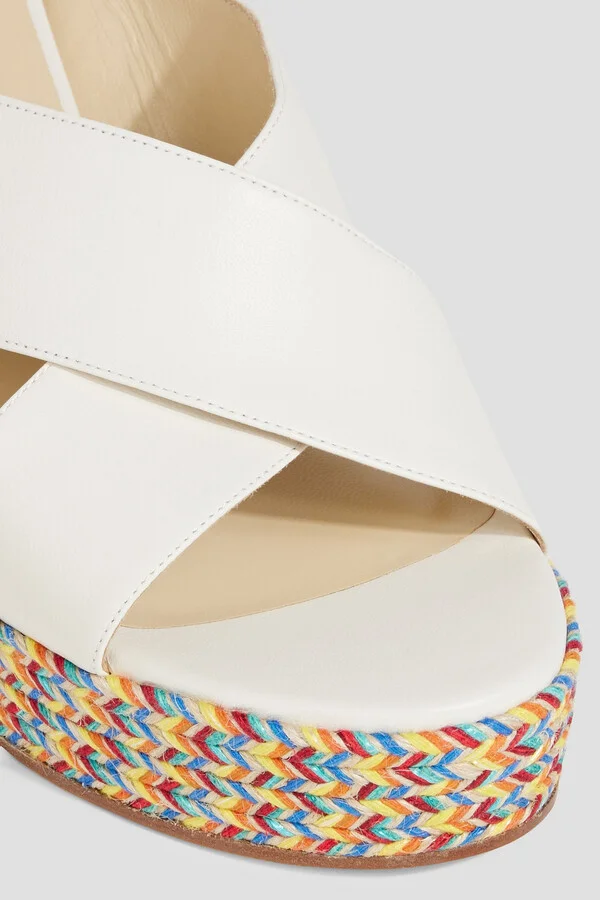 Dovina 100 leather espadrille wedge mules - Image 4