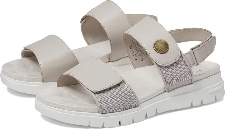 Downey Sandals Women's US 6.5 Gray Leather Open Toe Slingback ZPO634 (Gray,6.5)