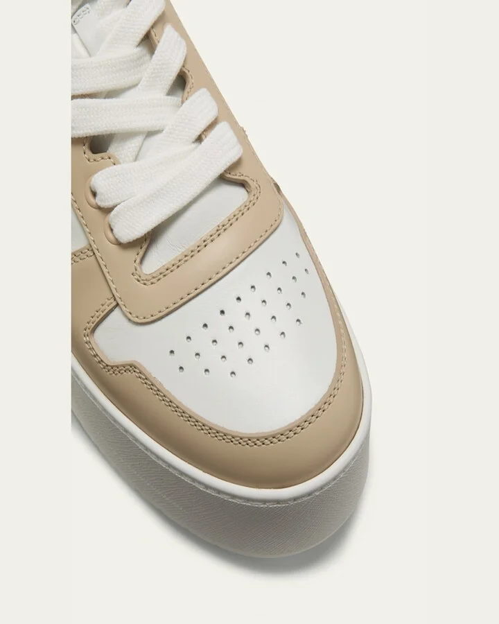 Downtown Bicolor Leather Low-Top Sneakers - Image 5