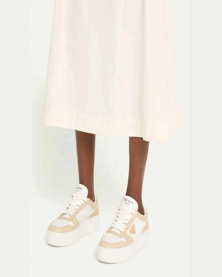 Downtown Bicolor Leather Low-Top Sneakers - Image 7