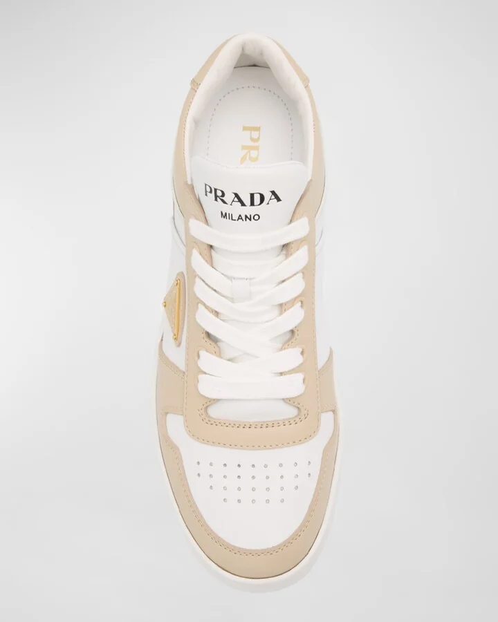 Downtown Bicolor Leather Low-Top Sneakers - Image 2