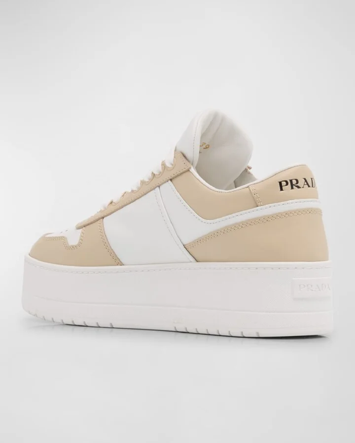 Downtown Bicolor Leather Low-Top Sneakers - Image 3