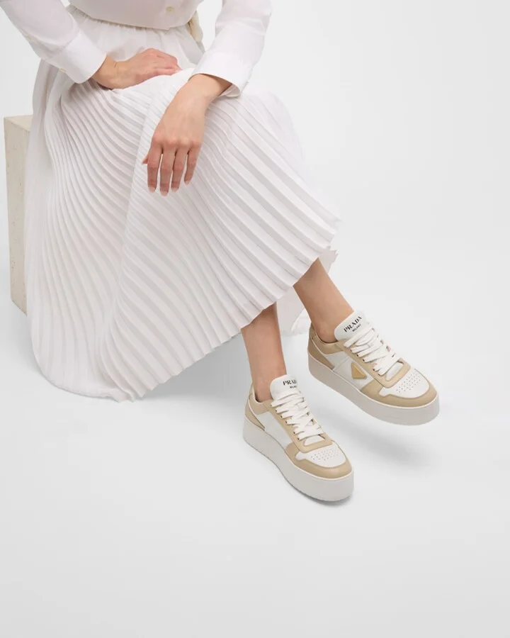 Downtown Bicolor Leather Low-Top Sneakers - Image 4