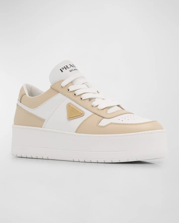 Downtown Bicolor Leather Low-Top Sneakers - Image 5