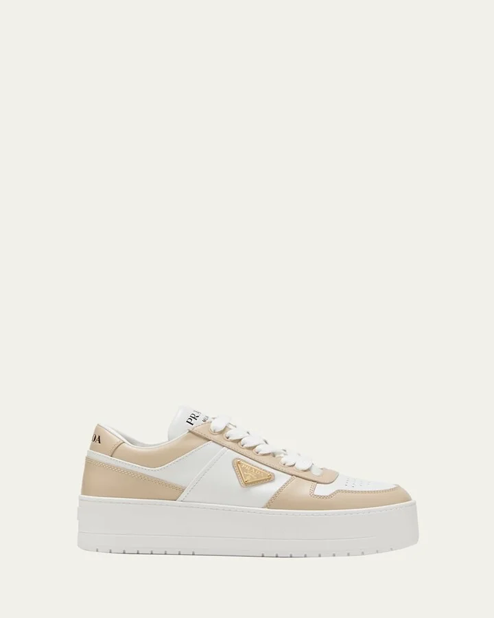 Downtown Bicolor Leather Low-Top Sneakers