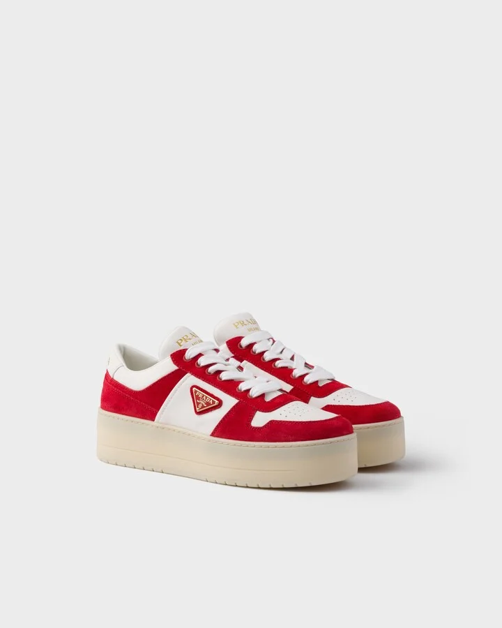 Downtown Bold nappa leather and suede sneakers