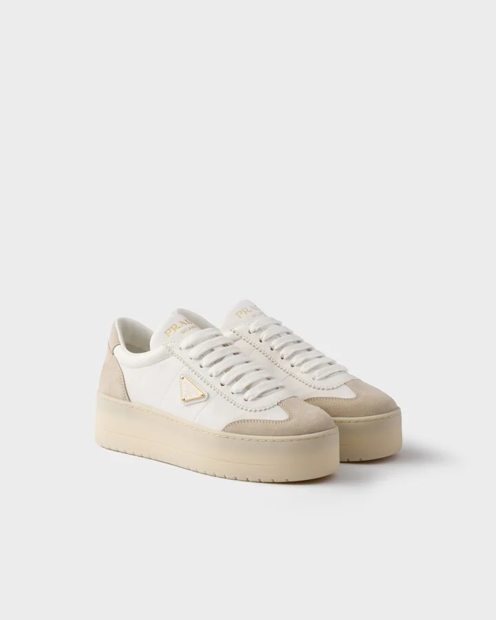 Downtown Bold nappa leather and suede sneakers