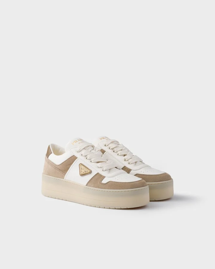 Downtown Bold nappa leather and suede sneakers