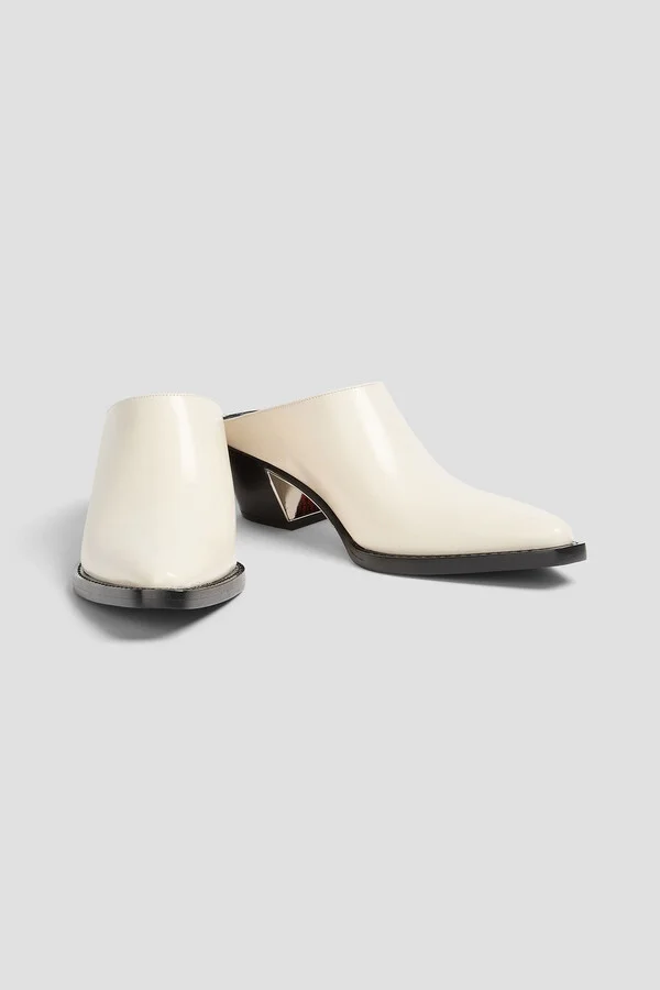 Downtown glossed-leather mules - Image 2