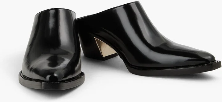 Downtown glossed-leather mules - Image 5