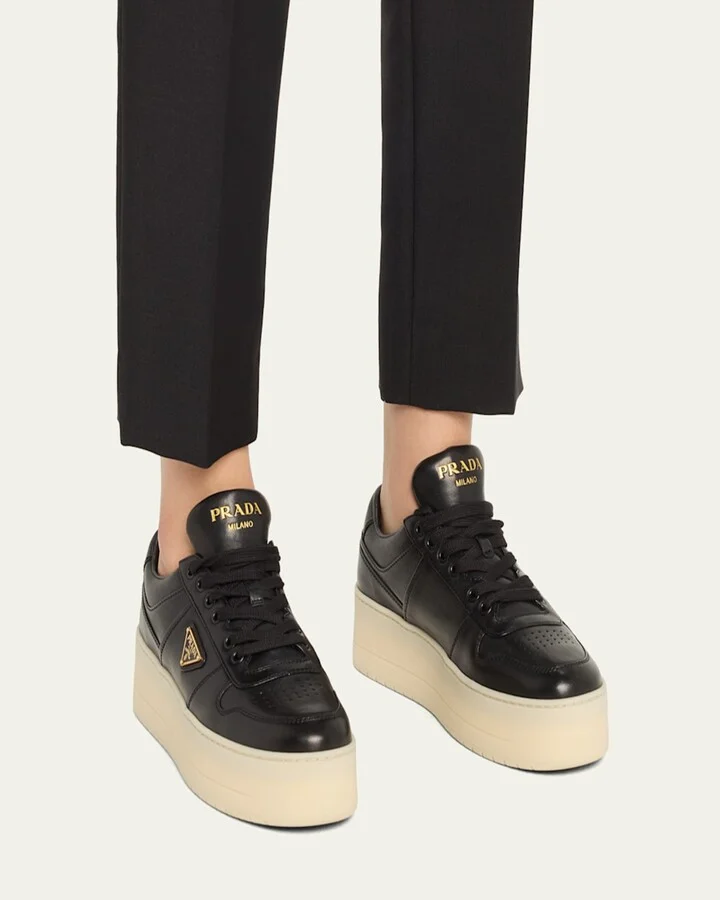 Downtown Leather Low-Top Platform Sneakers - Image 9