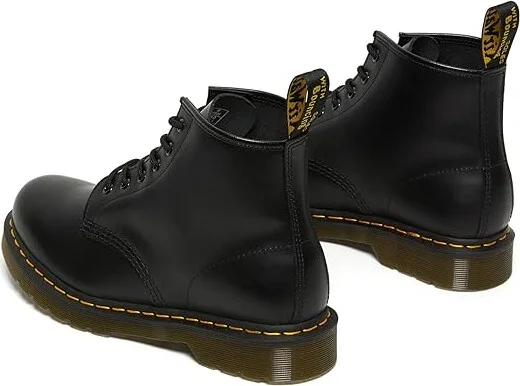 Dr. Martens 101 Yellow Stitch Shoes Black Smooth : UK 3 (US Men's 4 - Women's 5) Medium, Leather - Image 4