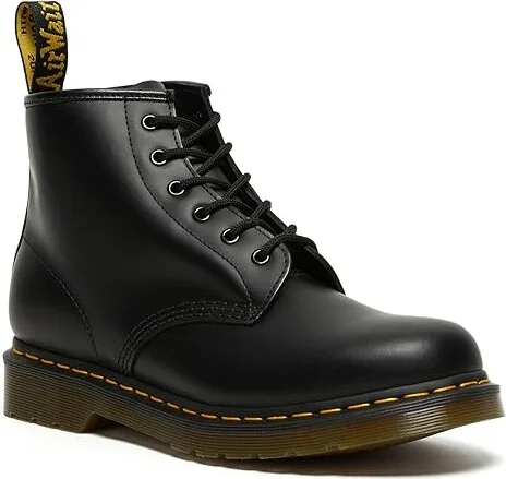 Dr. Martens 101 Yellow Stitch Shoes Black Smooth : UK 3 (US Men's 4 - Women's 5) Medium, Leather - Image 5