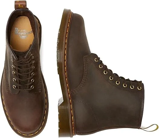 Dr. Martens 1460 Crazy Horse Leather Boots Boots Dark Brown Crazy Horse : UK 6 (US Men's 7 - US Women's 8) Medium - Image 3