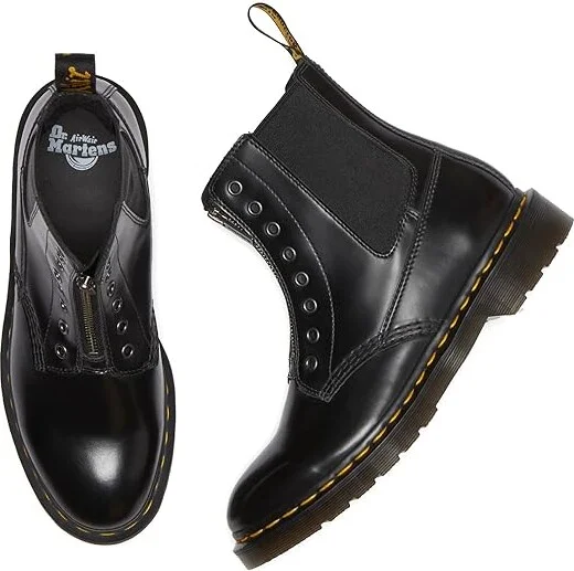 Dr. Martens 1460 Gusset Leather Boots Boots Black : UK 9 (US Men's 10 - US Women's 11) Medium - Image 2