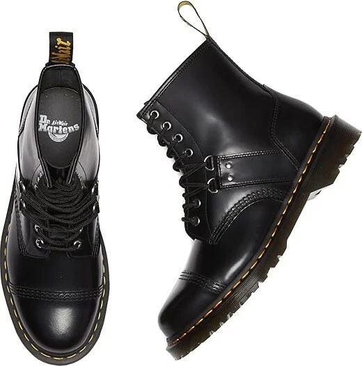 Dr. Martens 1460 Hardware Shoes Black : UK 3 (US Men's 4 - Women's 5) Medium, Leather - Image 2