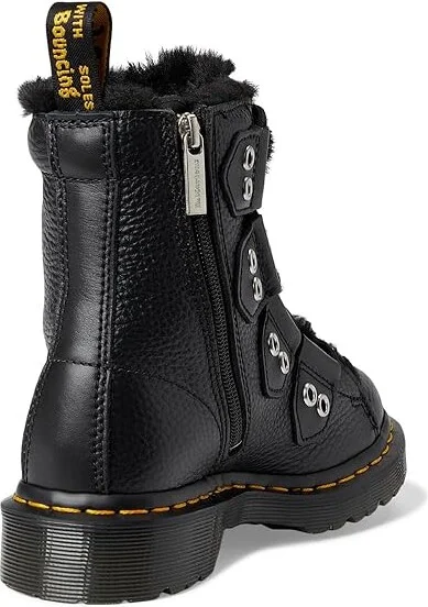 Dr. Martens 1460 Lace To Toe Fur Lined Boots Women's Boots Black : UK 7 (US Women's 9) M, Faux Fur - Image 4