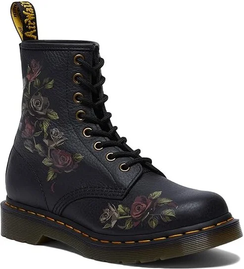 Dr. Martens 1460 Leather Lace-Up Boots Women's Boots Decayed Roses : UK 3 (US Women's 5) M