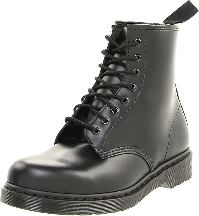 Dr. Martens 1460 Mono Boot Lace-up Boots Black Smooth : UK 3 (US Men's 4 - Women's 5) Medium, Leather - Image 2