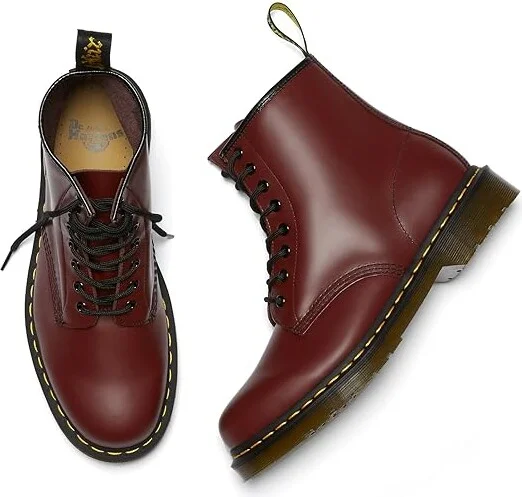 Dr. Martens 1460 Smooth Leather Boot Lace-up Boots Cherry Red Smooth : UK 3 (US Men's 4 - Women's 5) Medium - Image 2