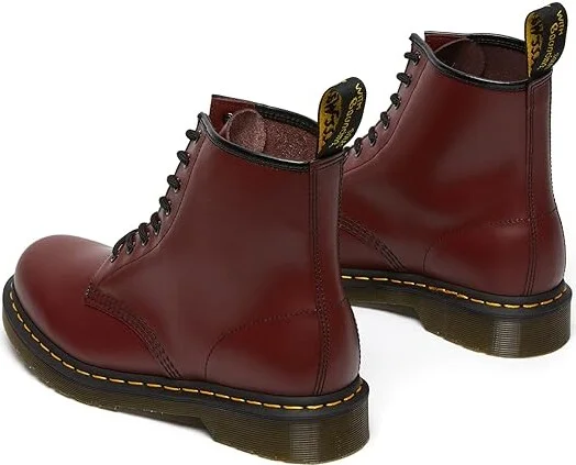 Dr. Martens 1460 Smooth Leather Boot Lace-up Boots Cherry Red Smooth : UK 3 (US Men's 4 - Women's 5) Medium - Image 4