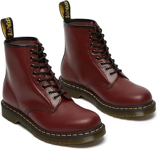 Dr. Martens 1460 Smooth Leather Boot Lace-up Boots Cherry Red Smooth : UK 3 (US Men's 4 - Women's 5) Medium