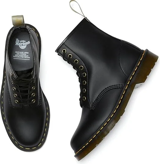 Dr. Martens 1460 Vegan 8-Eye Boot Lace-up Boots Black : UK 3 (US Men's 4 - Women's 5) Medium, Synthetic - Image 3
