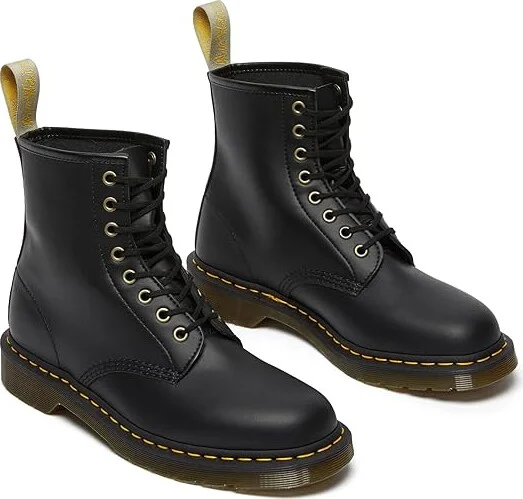 Dr. Martens 1460 Vegan 8-Eye Boot Lace-up Boots Black : UK 3 (US Men's 4 - Women's 5) Medium, Synthetic